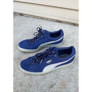Men’s 9.5 PUMA Suede Classic Blue Gold Red Clear Sole Rare Limited Edition